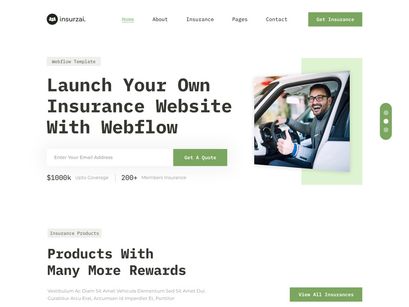 insurance company landing page.