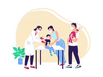 Vaccine injection for children flat concept vector illustration preview picture