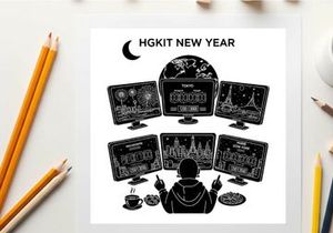 Hgkit new year celebration silhouette graphic