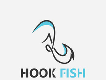 Hook Fishing logo simple and modern vintage rustic vector design style template illustration