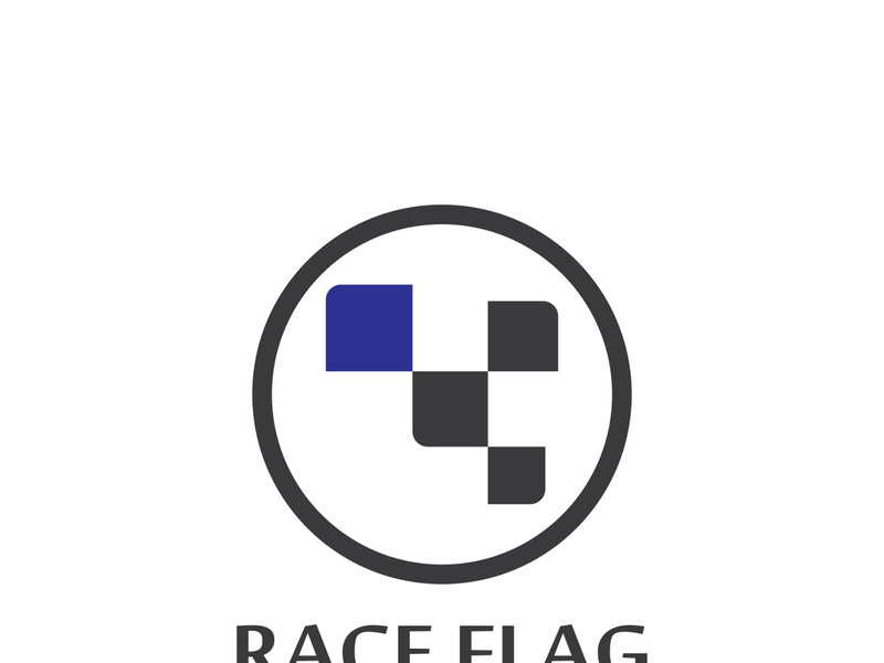 Creative and modern racing flag logo design.