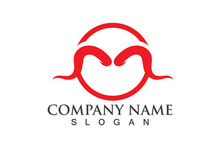 Devil horn vector icon logo design illustration template