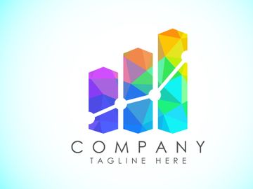 Imagen de vista previa de Plantilla de diseño vectorial de logo de finanzas y contabilidad en estilo low poly, logo de finanzas empresariales