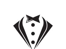 Classic tie icon and suit fashion man logo design
