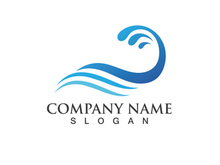 water wave logo design template