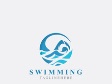 Swimming logo symbol icon graphic design illustration idea creative template