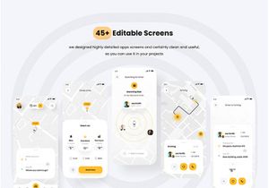 Snail Taxi booking app UI Kit