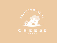 Cheese Logo, Cute Cheese Rustic Retro Vintage Vector Design
