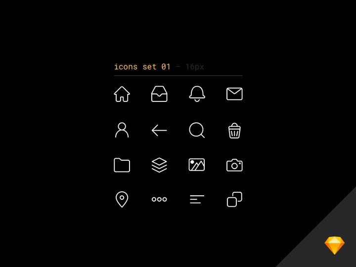 Line icons set for Sketch vol.1