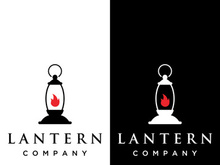 Lantern lamp logo, street lamp,vintage fire lantern.Logo for business, restaurant.