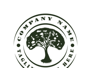 Root Leaf Family Tree of Life Oak Banyan Maple Stamp Seal Emblem Label logo design vector preview picture