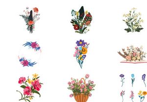 Vector Flower Watercolor Illustration