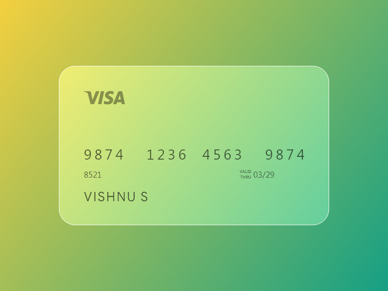 Glassmorphism Card UI Design