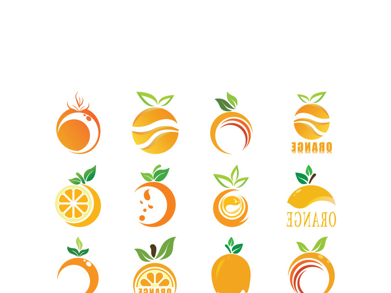Orange logo design vector icon illustration design