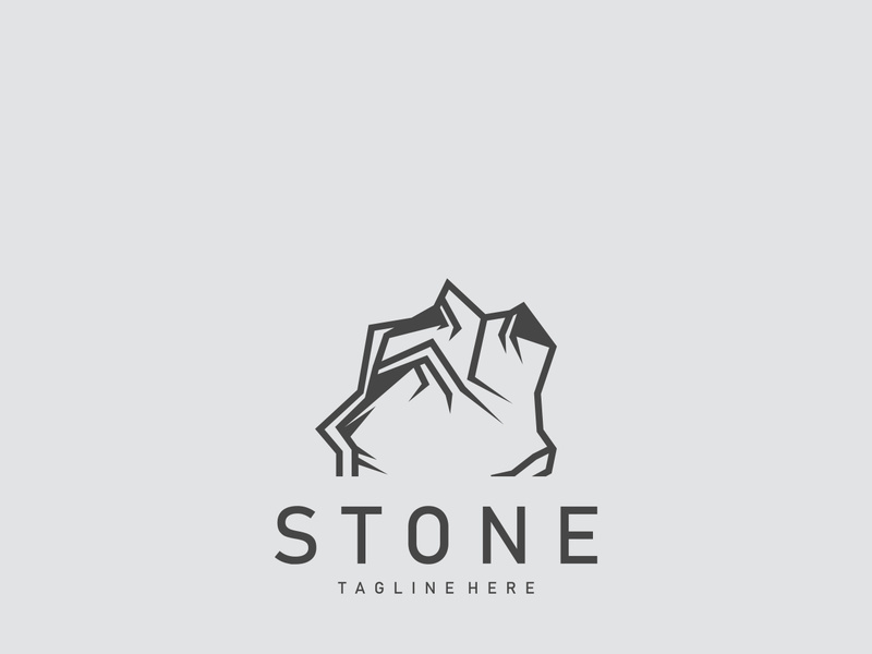 Stone logo template design simple elegant product brand natural element