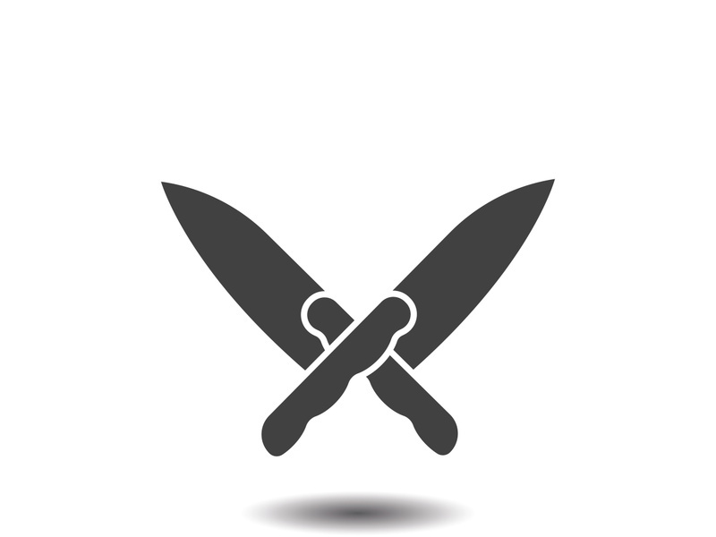 Knife logo icon template and symbol vector design illustration