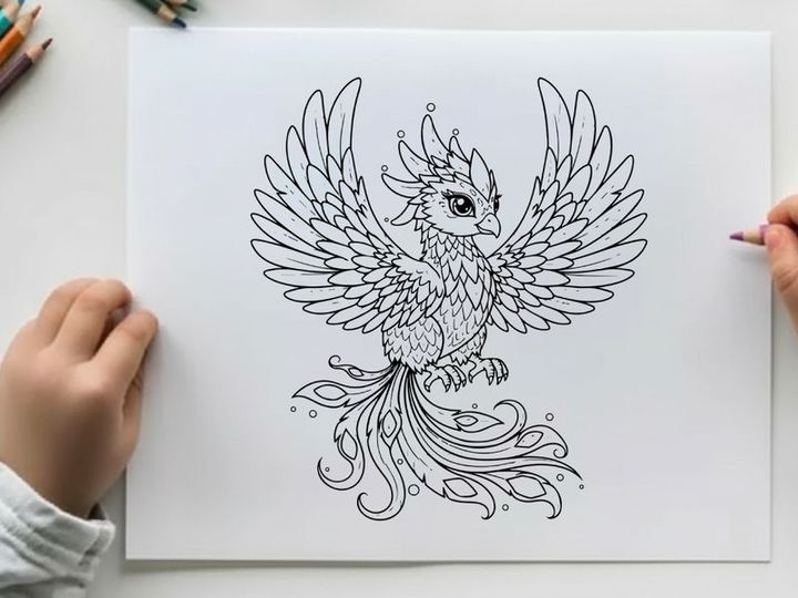Mystical owl with wings spread vector illustration