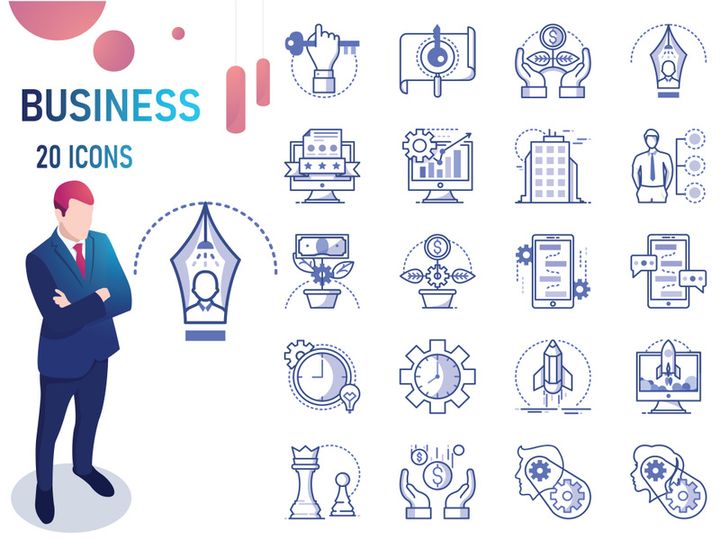 Bleu : Business And Finance IconSet