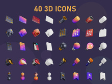 3D Interface rendering Icons