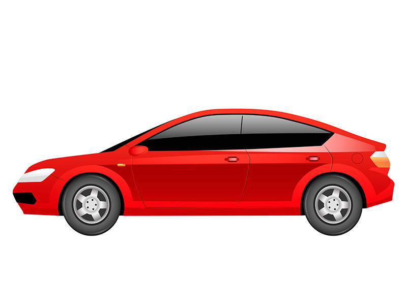 Red sedan cartoon vector illustration