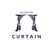 Curtain logo decoration style minimalist elegant vector design illustration