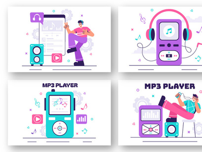 12 MP3 Music Player Illustration