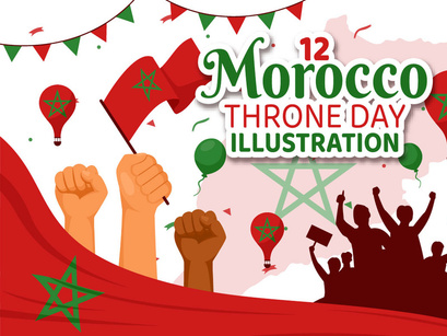 12 Morocco Throne Day Illustration