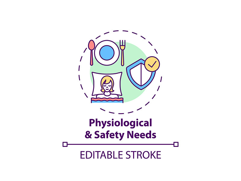Physiological and safety needs concept icon