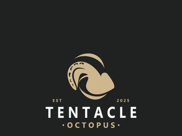 Octopus tentacle logo image design ocean animal vintage illustration preview picture