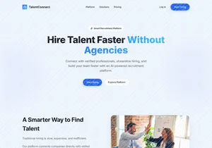 Modern SaaS Landing Page Design for Talent Hiring Platform