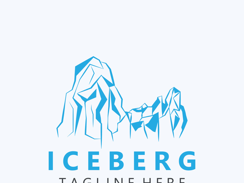 Iceberg Logo Design,simple ice mountain landscape Template vector Illustration