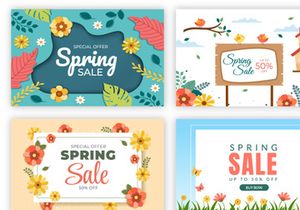 35 Spring Sale Blossom Flowers Background Illustration