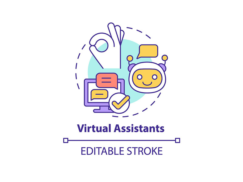 Virtual assistants concept icon