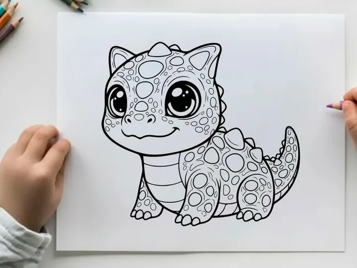 Cute spotted dinosaur vector illustration flat design