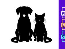 Pet Dog and Cat Simple Silhouettes