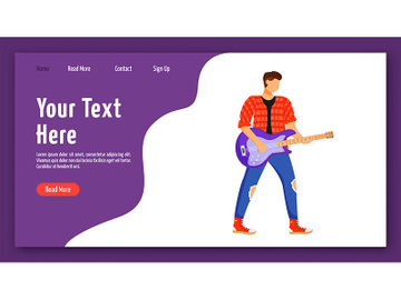 Guitarist landing page vector template preview picture