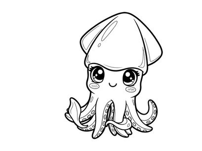 Cute cartoon octopus mascot vector illustration flat design
