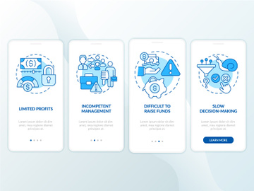 Problems of co-ops blue onboarding mobile app screen preview picture