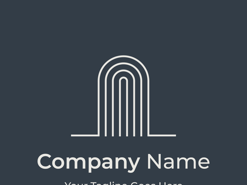 Simple open door abstract logo design, interior with geometric shapes or monogram.For building construction, business.property and company.