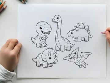Cute cartoon dinosaurs set vector illustration flat design preview picture