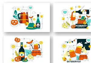 10 Oktoberfest Vector Illustration