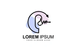 Radio Podcast Logo, Microphone Illustration, Stamp Icon Badge Vector Design