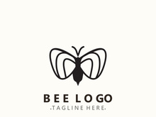 Bee logo animal design. your business honey production template design