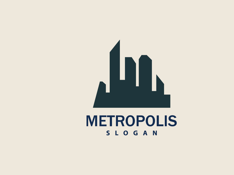 Cityscape Logo, Metropolis Skyline Design, City Building Vector, Icon Symbol Illustration