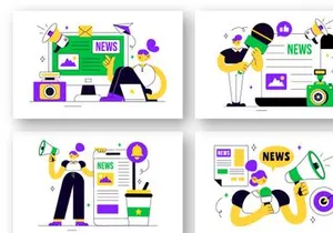 10 News Vector Illustration