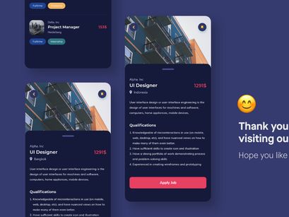 Makaryo - Dark Mode Job Search App