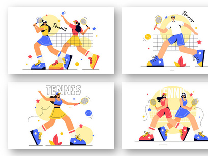 13 Tennis Player Sport Illustration