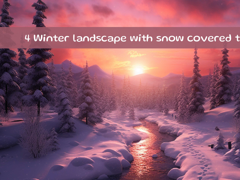 Winter landscape with snow covered trees