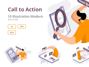 Call to Action flat Illustration preview picture