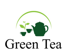Tea cup logo vector design.Green tea vector logo template.